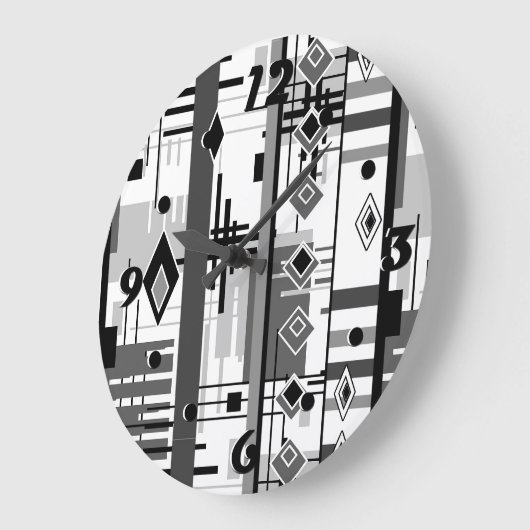 Abstract, modern zwart wit ornament geo grote klok (Hoek)