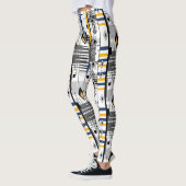 Abstract, modern zwart wit ornament geo leggings (Links)