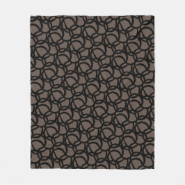 Abstract modern zwart-witpatroon en bruin patroon fleece deken