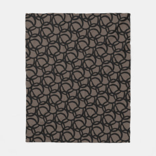 Abstract modern zwart-witpatroon en bruin patroon fleece deken