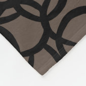 Abstract modern zwart-witpatroon en bruin patroon fleece deken (Hoek)