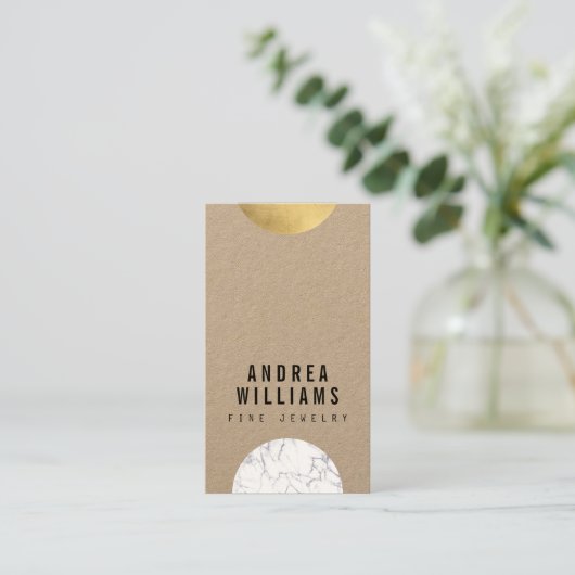 Abstract modernistisch marmer, goudontwerper visitekaartje (Staand voorkant)