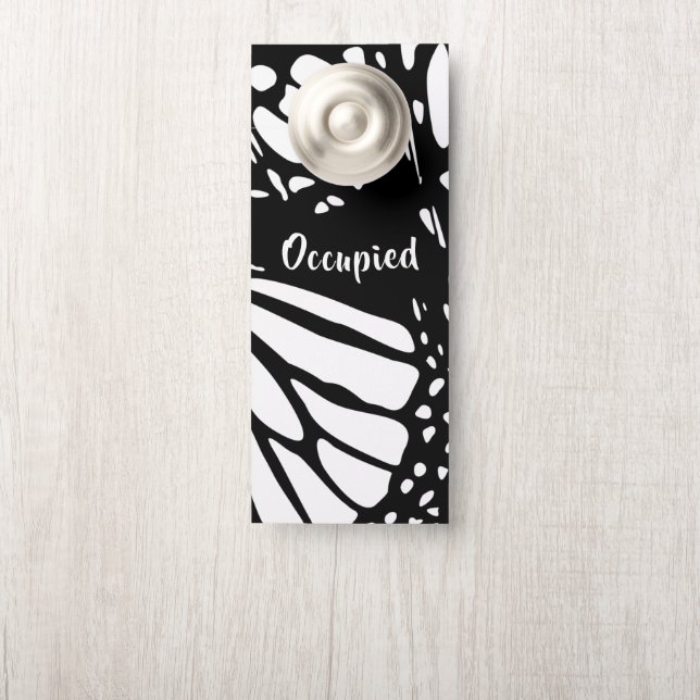 Abstract monboogvlinder - bezet/bezinkend (Op knop)