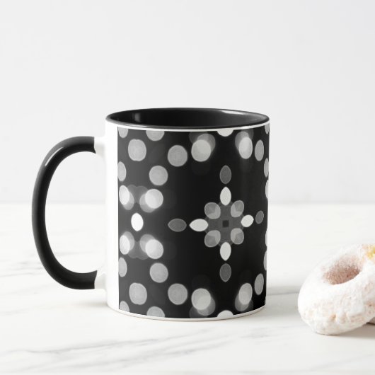 Abstract Monochrome Bokeh Stippen Patroon Mok (Met donut)