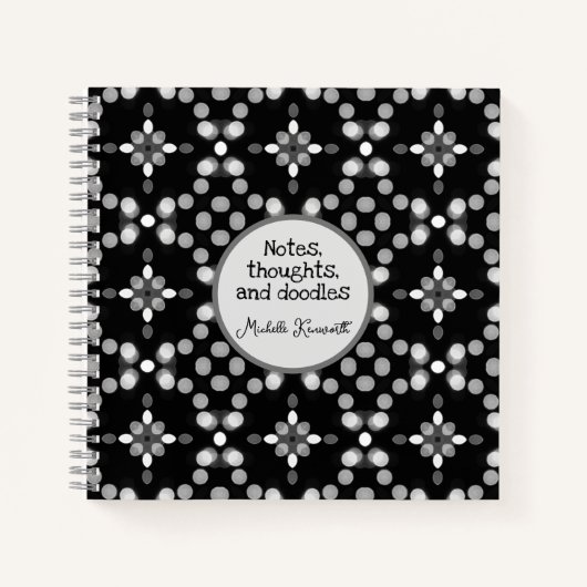 Abstract Monochrome Bokeh Stippen Patroon Notitieboek (Voorkant)