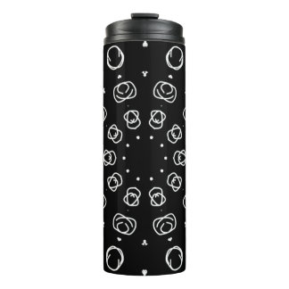 Abstract Monochrome White Mandala Geometric Patter Thermosbeker