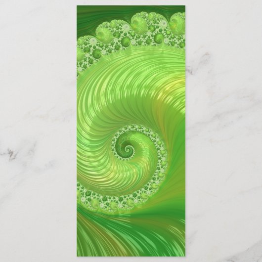 Abstract Monochroom Groen Spiraalvormig Fractal Bl (Achterkant)