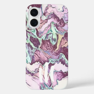Abstract monogram iPhone 16 hoesje