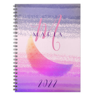Abstract monogram met stijlvolle, stijlvolle Ombre Notitieboek