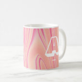 Abstract Monogram Naam Marmeren Roos Roze Koffiemok (Voorkant rechts)