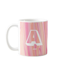 Abstract Monogram Naam Marmeren Roos Roze