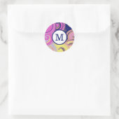 Abstract Monogram Verzendmateriaal Ronde Sticker (Tas)