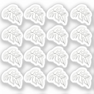 Abstract Monstera-blad Zwart Wit Sticker