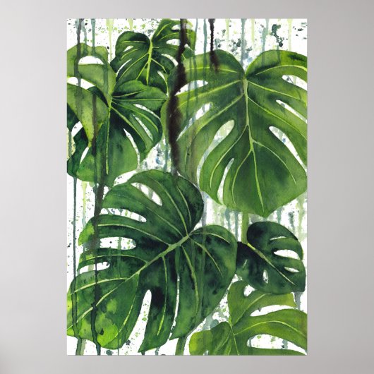 Abstract Monstera Plant 3 Poster (Voorkant)