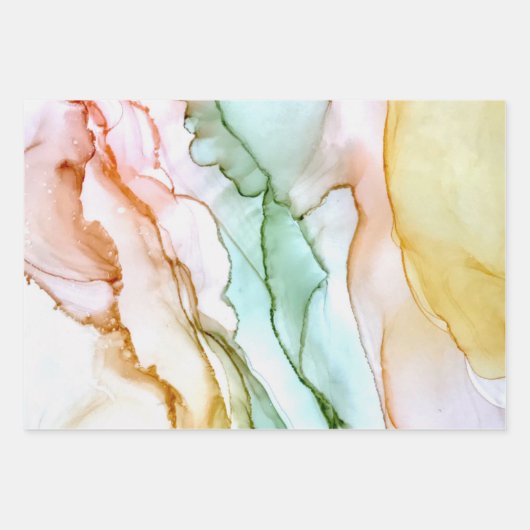 Abstract mooi met Jade Green Blush Pink Inpakpapier Vel (Voorkant 2)