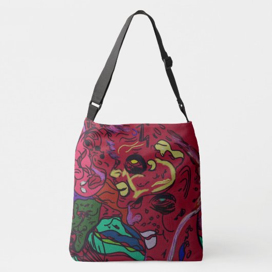 Abstract Moon Galaxy Art Crossbody Tas (Achterkant)
