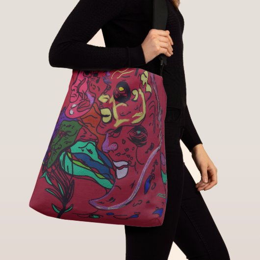 Abstract Moon Galaxy Art Crossbody Tas (Dichtbij)