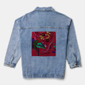 Abstract Moon Galaxy Art Denim Jacket (Achterkant)