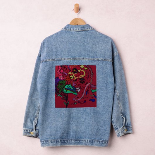 Abstract Moon Galaxy Art Denim Jacket (Hangar)