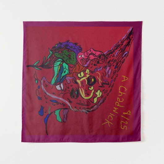 Abstract Moon Galaxy Art Tapestry Wandkleed (Voorkant (horizontaal))