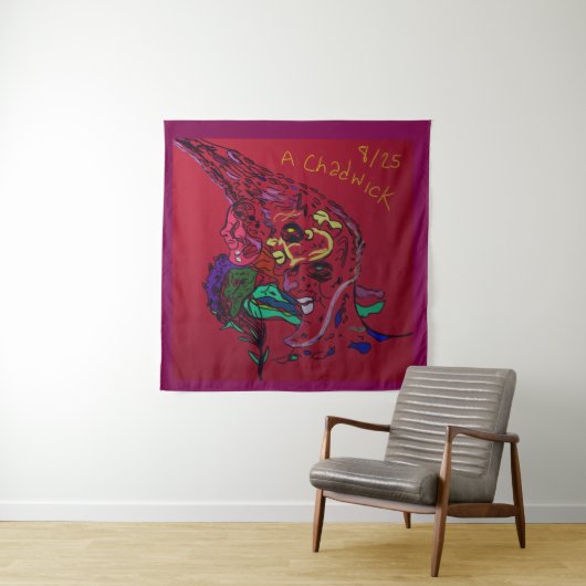 Abstract Moon Galaxy Art Tapestry Wandkleed (In situ)