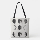 Abstract Moon Phases Wall Art Poster | Minimal Cel Draagtas (Achterkant)