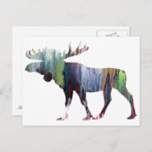 Abstract Moose silhouet Briefkaart (Voorkant / Achterkant)
