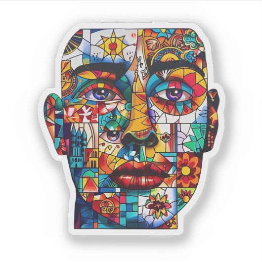 Abstract motief sticker (Voorkant)