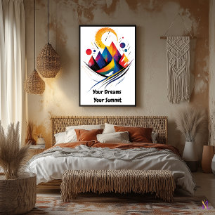 Abstract Motivational Minimalistische Berg Kunst Poster