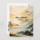 Abstract Mountain Landscape New Address Briefkaart (Voorkant / Achterkant)