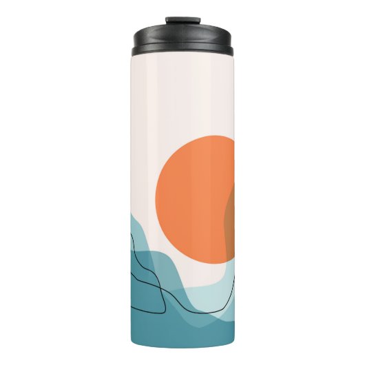 Abstract mountain range landscape, flat scenery ba thermosbeker (Voorkant)