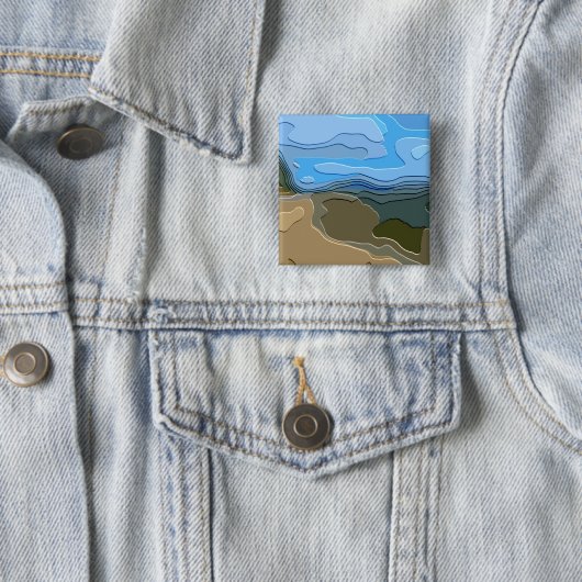 ABSTRACT MOUNTAIN VIERKANTE BUTTON 5,1 CM (In situ)