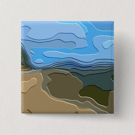 ABSTRACT MOUNTAIN VIERKANTE BUTTON 5,1 CM (Voorkant)