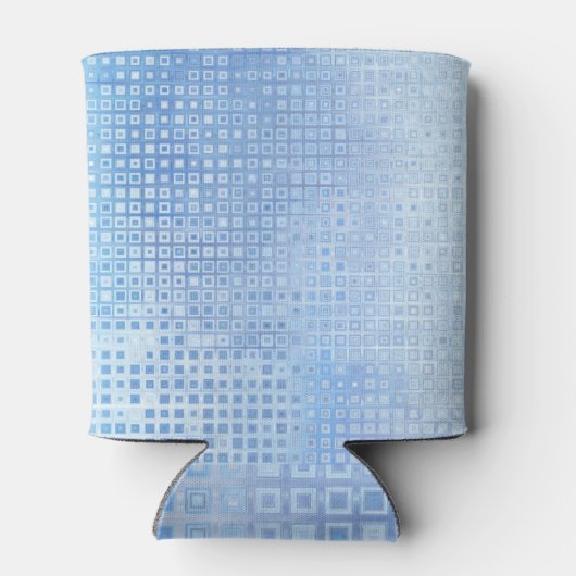 Abstract Mozaïek Blauw: Glanzende Achtergrond Blikjeskoeler (Achterkant)