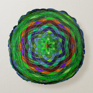 Abstract mozaïek Glas in lood #8 Rond Kussen