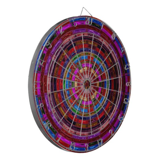 Abstract mozaïek Glas in lood #9 Dartbord (Voorkant Links)