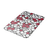 Abstract mozaïek, grijs, Bourgogne, zwart-wit Badmat (Gekanteld)