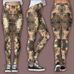Abstract Mozaïekpatroon Aardtint Digital Camo Leggings