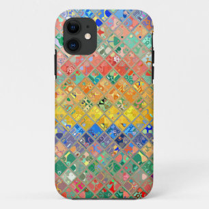 Abstract mozaïekpatroon Glas in lood #4 iPhone 11 Hoesje
