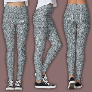 Abstract Mozaïekpatroon Zilveren Schubben Leggings