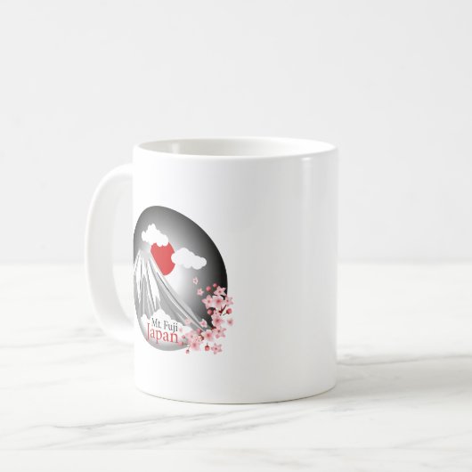 Abstract Mt. Fuji landschap Koffiemok (Voorkant links)