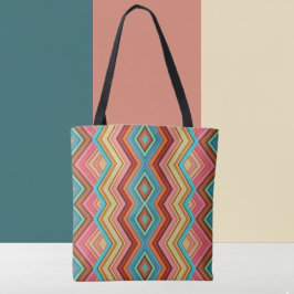Abstract Multi-Color Zig Zag Stripes Draagtas