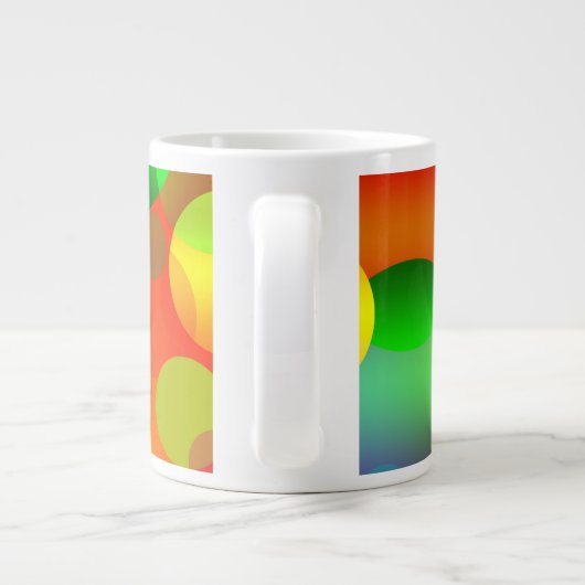 Abstract multicolleur cirkelontwerp extra grote beker (Achterkant)