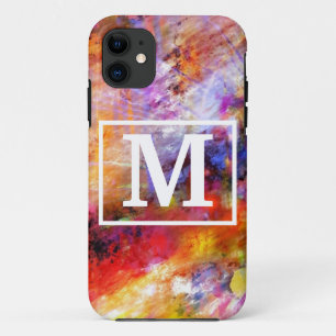Abstract Multicolor Art Monogram iPhone 11 Hoesje
