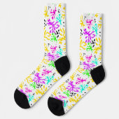 Abstract multicolor neon patroon sokken (Links)