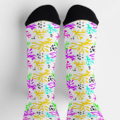 Abstract multicolor neon patroon sokken (Top)