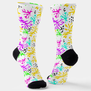 Abstract multicolor neon patroon sokken