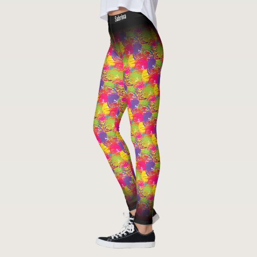 Abstract MultiColor-patroon Leggings (Links)