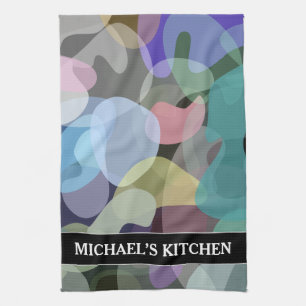 Abstract multicolored Blok Patroon + Aangepaste na Theedoek