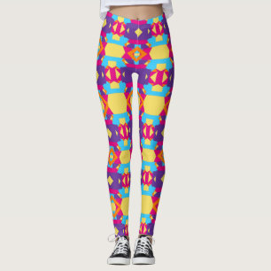 Abstract multicolored Patroon met diamanten Leggings